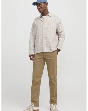 Pantaloni chino din amestec de bumbac, Bej