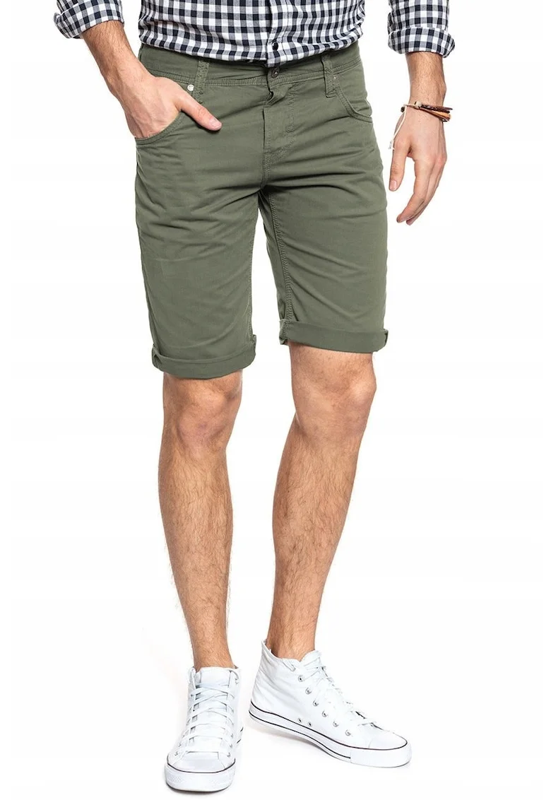 Bermude slim fit cu talie medie Chicago Short, Verde