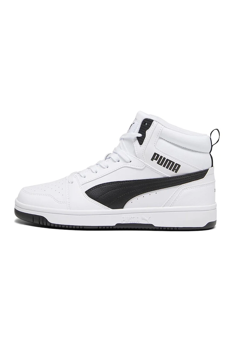 Pantofi sport mid-high din piele ecologica Rebound, Alb/Negru