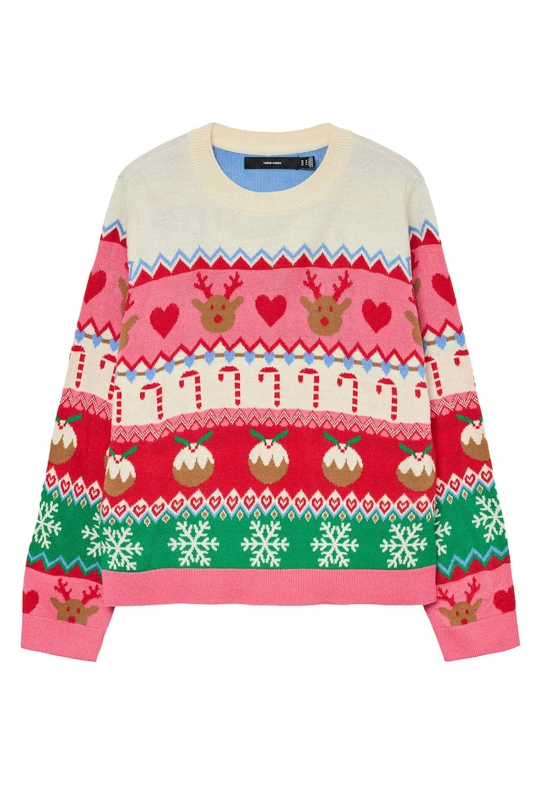 Pulover dama  multicolor, fabricat din materiale de calitate