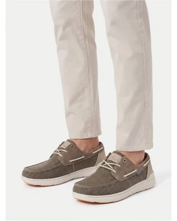 Pantofi barbatesti  casual, maro, textil, inchidere cu siret,