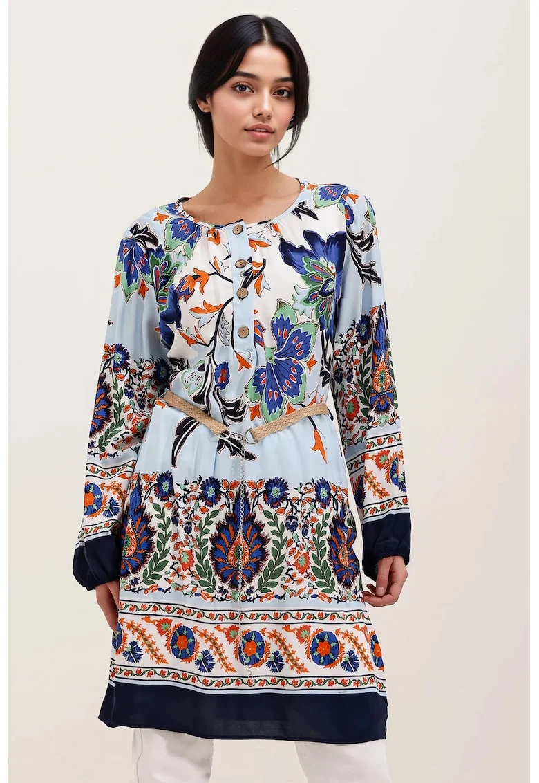 Rochie mini dama HiCCUP multicolor, Bleumarin