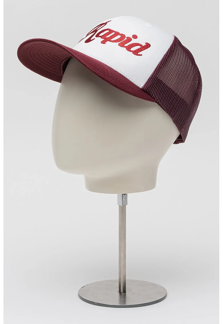 Sapca trucker unisex pentru fotbal Retro, Alb/Visiniu