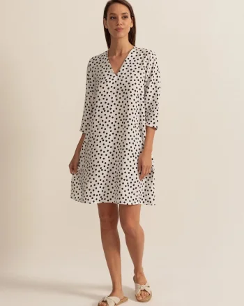 Rochie Dama Dotty Modal, Alb/Negru