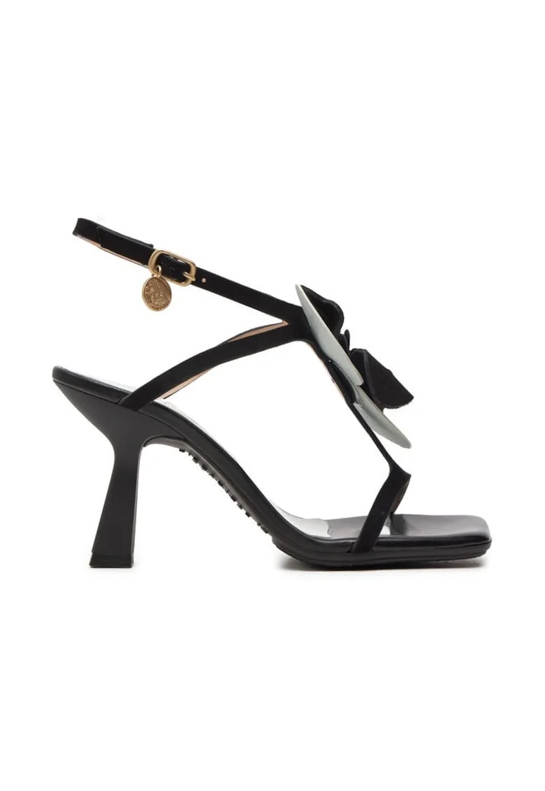 Sandale dama,  304657, Piele naturala, Negru