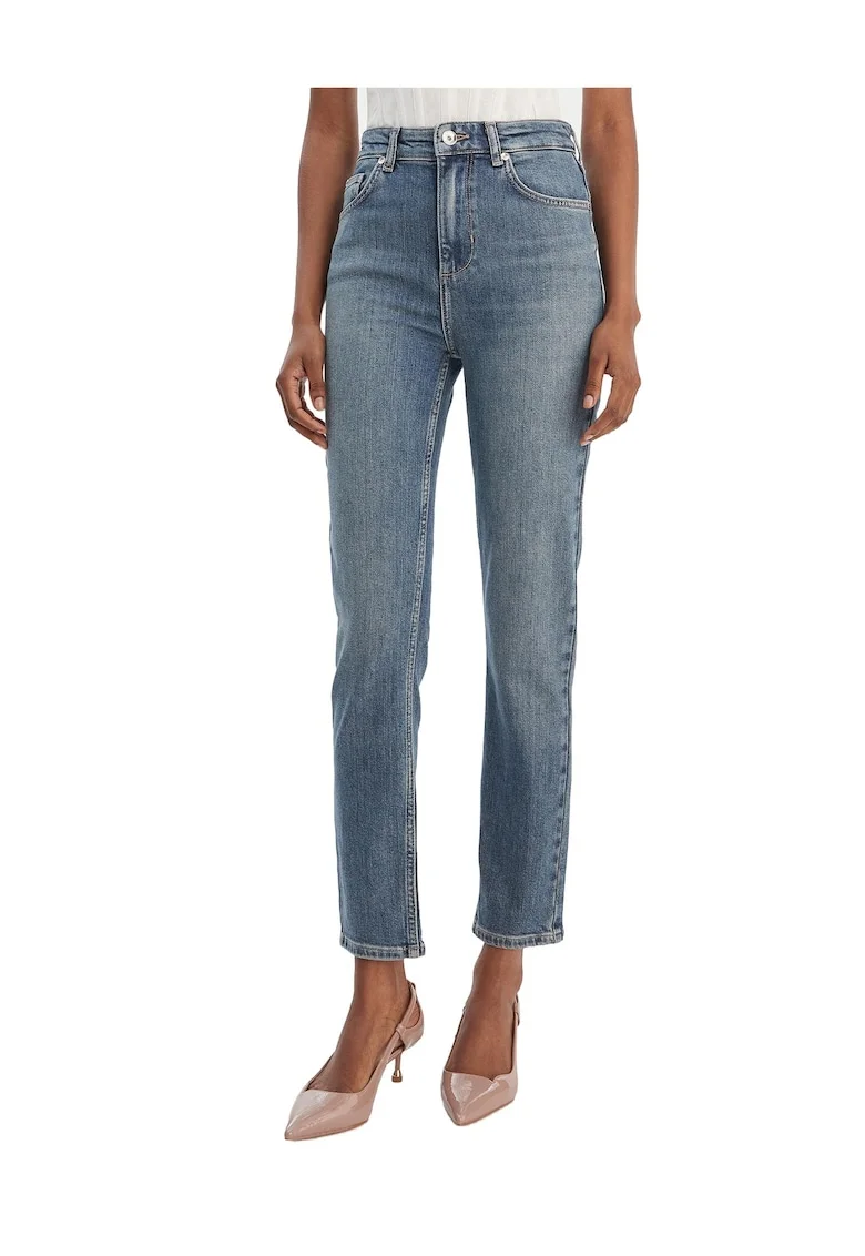 Blugi dama,  slim fit, albastru, bumbac