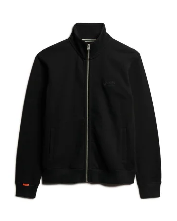 Bluza de trening cu fermoar si broderie logo Essential, Negru