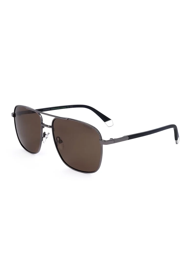 Ochelari de soare aviator patrati cu lentile polarizate, Negru