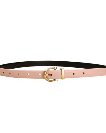 Curea dama C-213, piele naturala, Roz pudrat