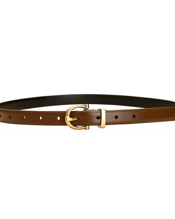 Curea dama C-215, piele naturala, Maro