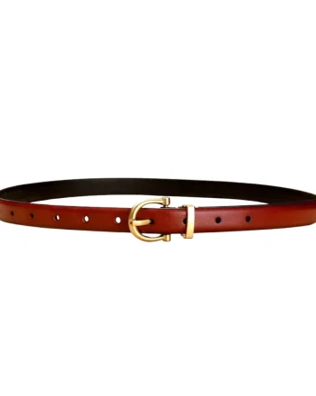 Curea dama C-214, piele naturala, Rosie