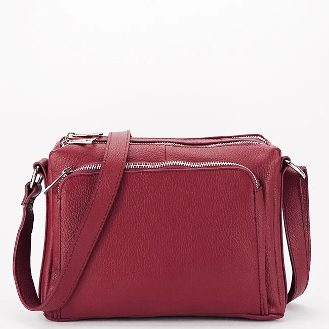 Geanta bordeaux din piele naturala Camelia 124