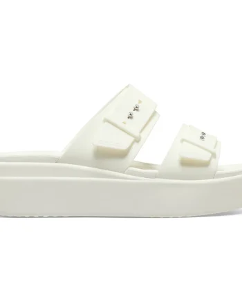 Sandale Crocs Women’s Brooklyn Low Wedge Sandal Alb - Chalk