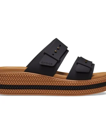 Papuci Crocs Brooklyn Woven Buckle Negru - Black