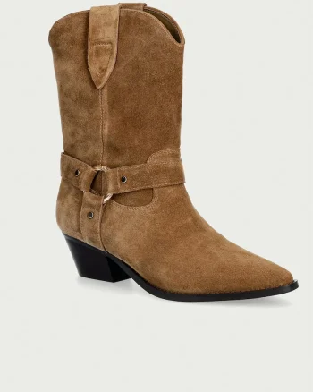 Twinset cizme cowboy pentru femei din piele întoarsă
