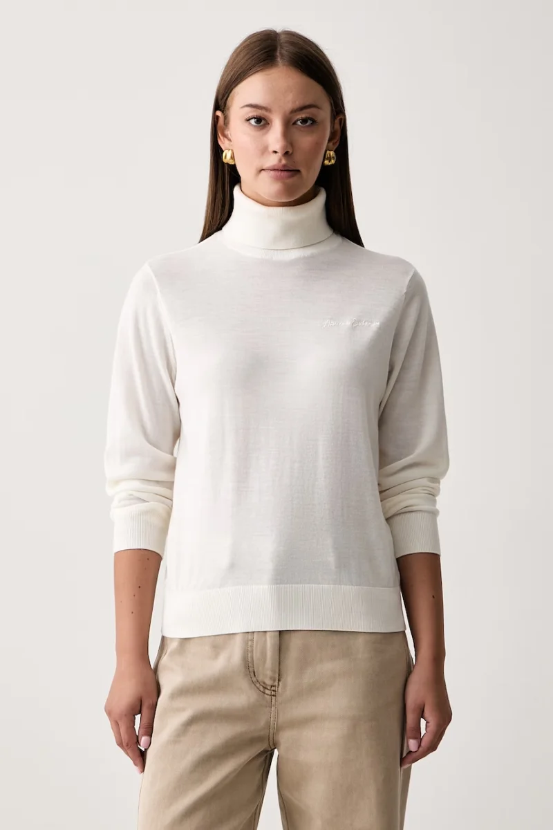 Armani Exchange pulover cu guler înalt de damă din lână