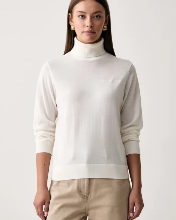 Armani Exchange pulover cu guler înalt de damă din lână