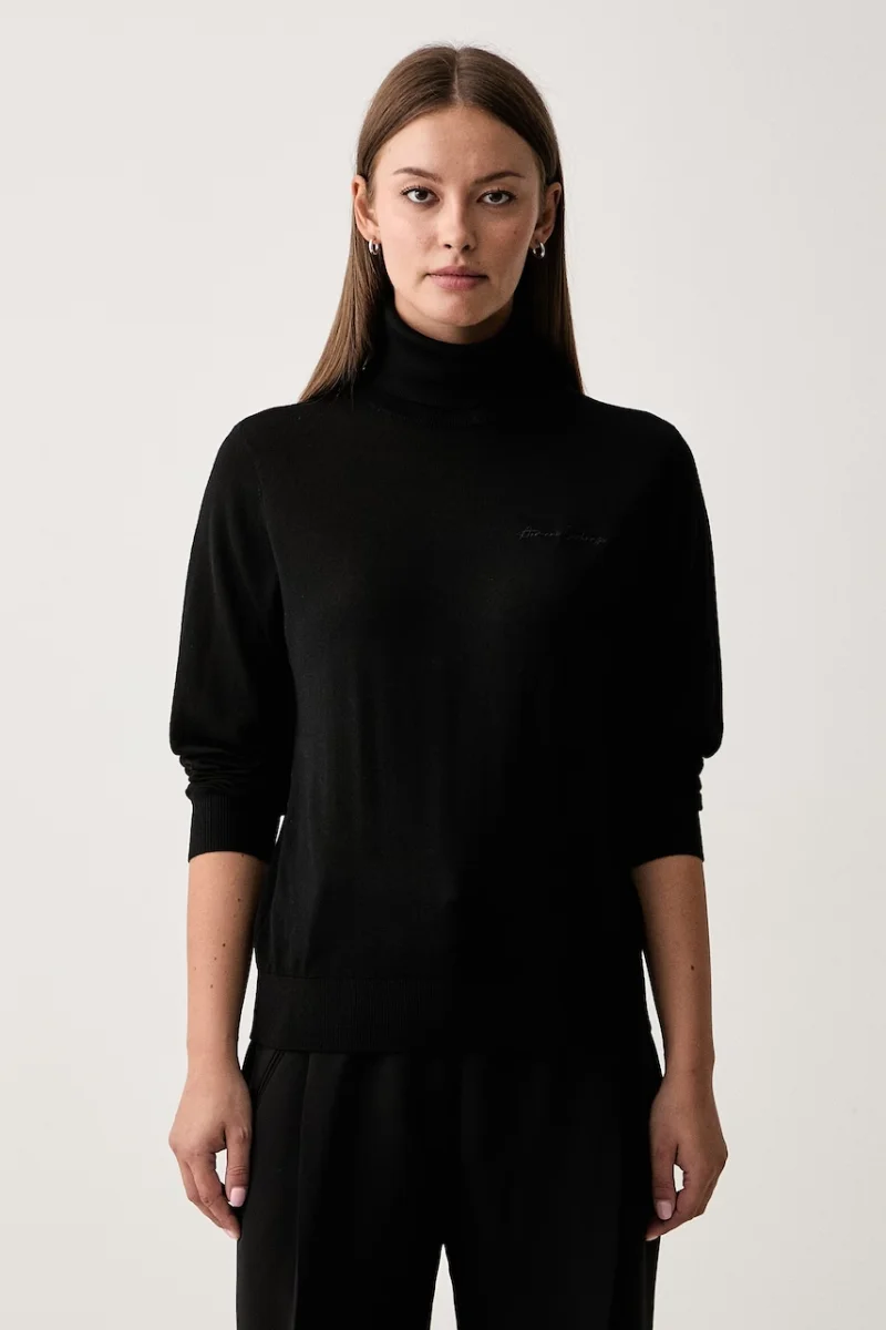 Armani Exchange pulover cu guler înalt de damă din lână