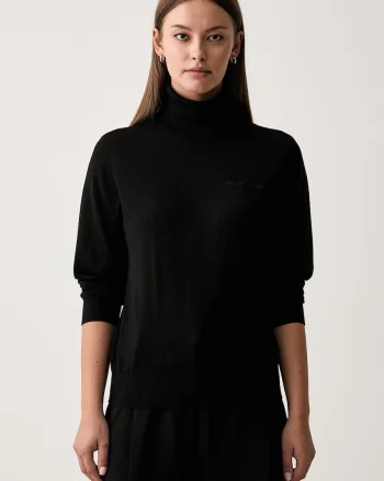 Armani Exchange pulover cu guler înalt de damă din lână