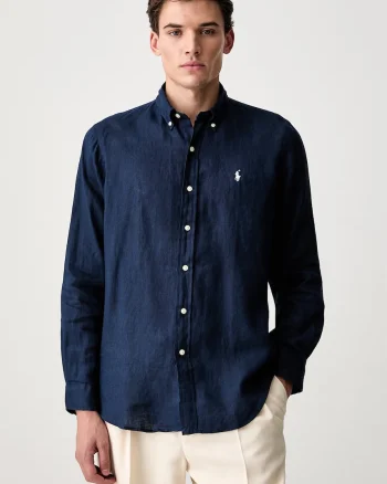 Polo Ralph Lauren cămașă pentru bărbați din in Long Sleeve Sport Shirt