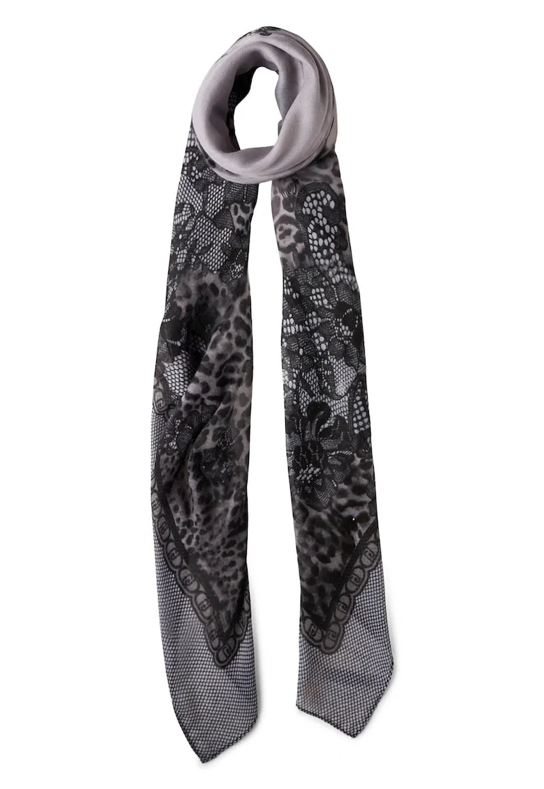 Esarfa cu animal print Better, Negru