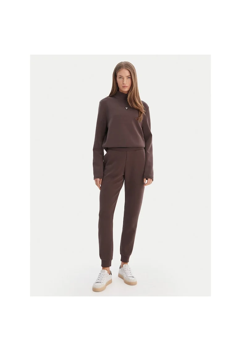 Pantaloni de trening pentru femei,  material sintetic, maro,