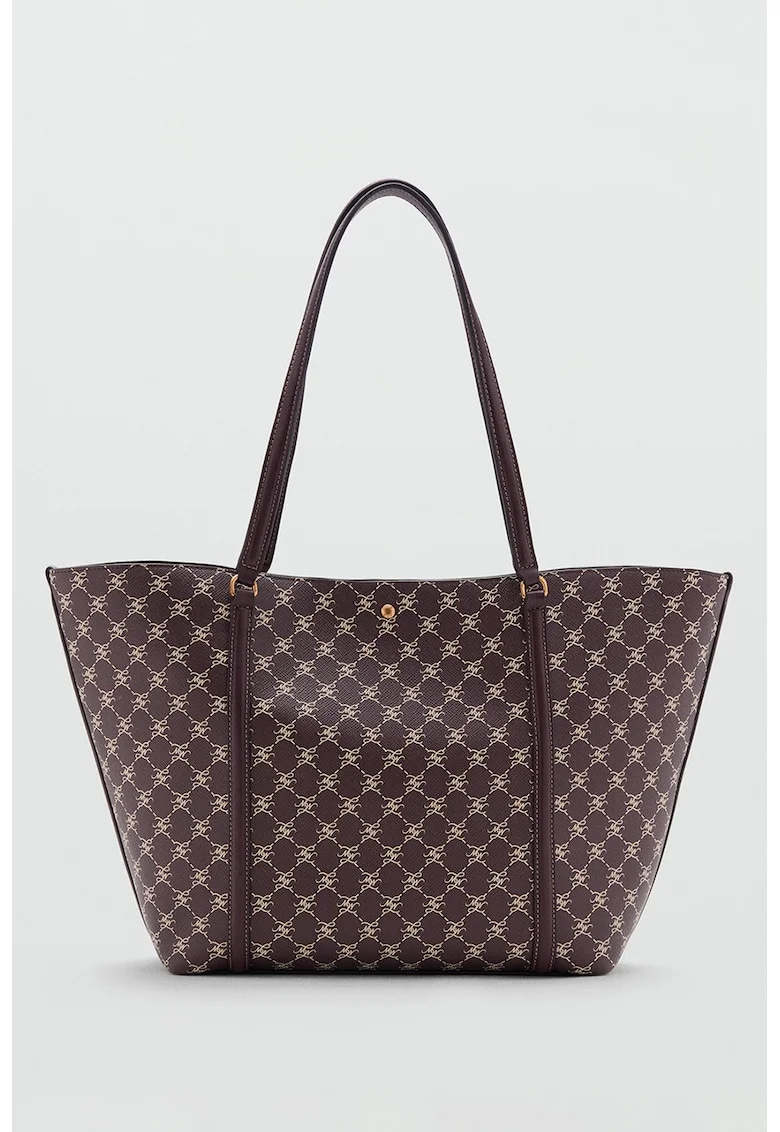 Geanta shopper de piele ecologica, Maro inchis