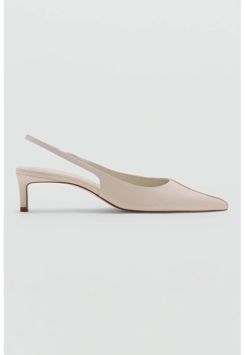 Pantofi slingback de piele cu varf ascutit