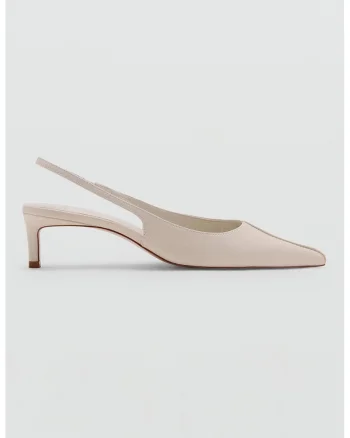 Pantofi slingback de piele cu varf ascutit