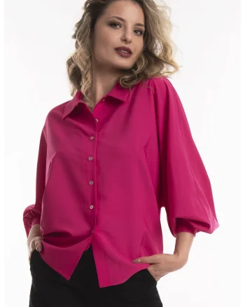 Camasa supradimensionata cu maneci liliac, Fucsia
