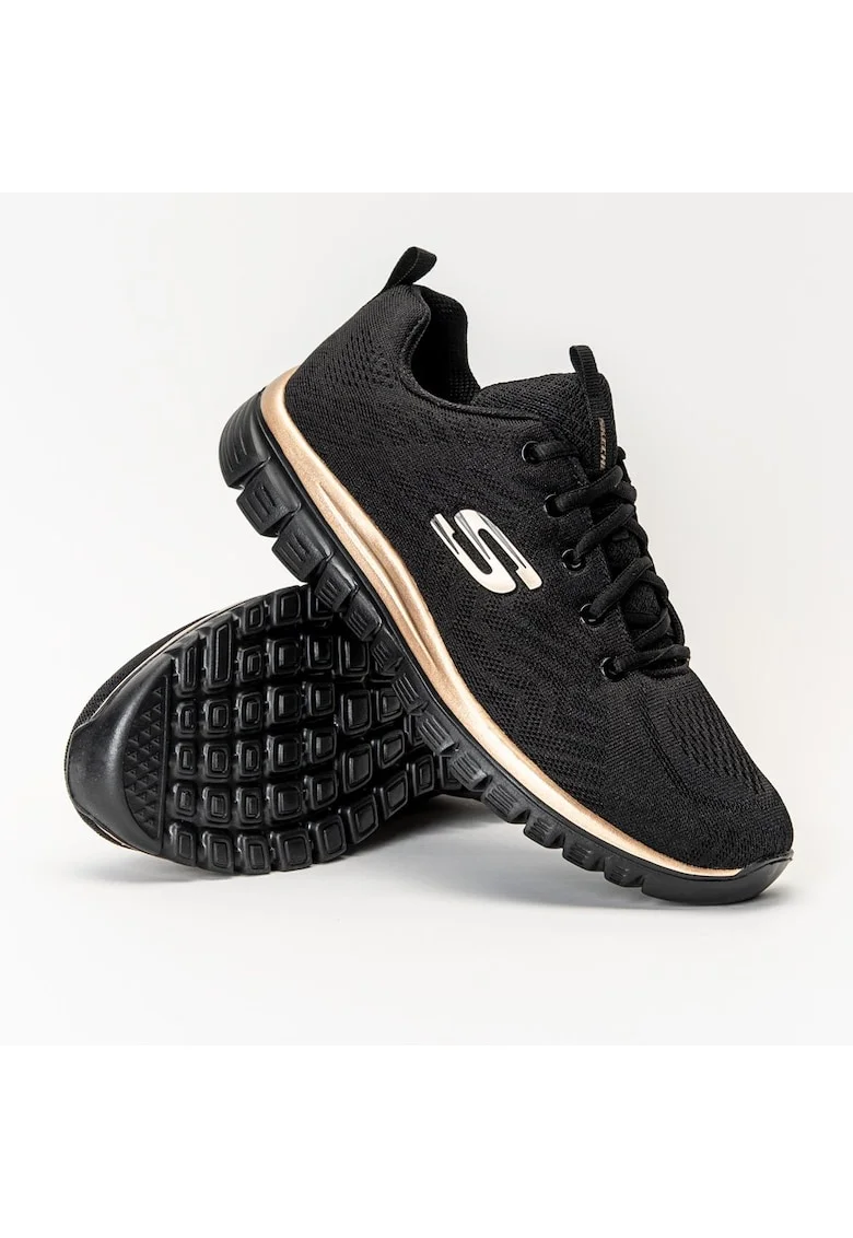 Pantofi sport dama  Graceful Get Connected, Negru/Auriu,, Negru/Negru/Auriu