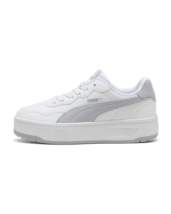 Pantofi sport Court Lally Skye flatform de piele ecologica, Gri deschis/Alb murdar