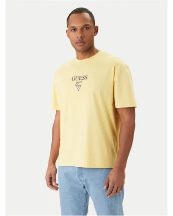 Tricou barbati,  supradimensionat, galben, bumbac