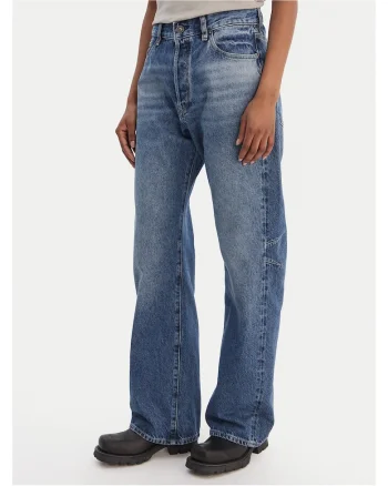 Blugi dama G-Star Raw, bumbac, albastru, fermoar