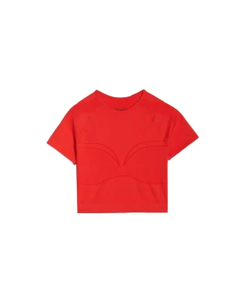 Tricou Antrenament  Slim, Uscare Rapida, Rosu, Fara Cusaturi, Rosu