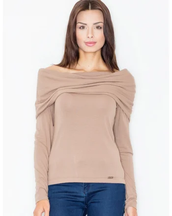 Bluza dama,  Viscoza/Elastan, Bej