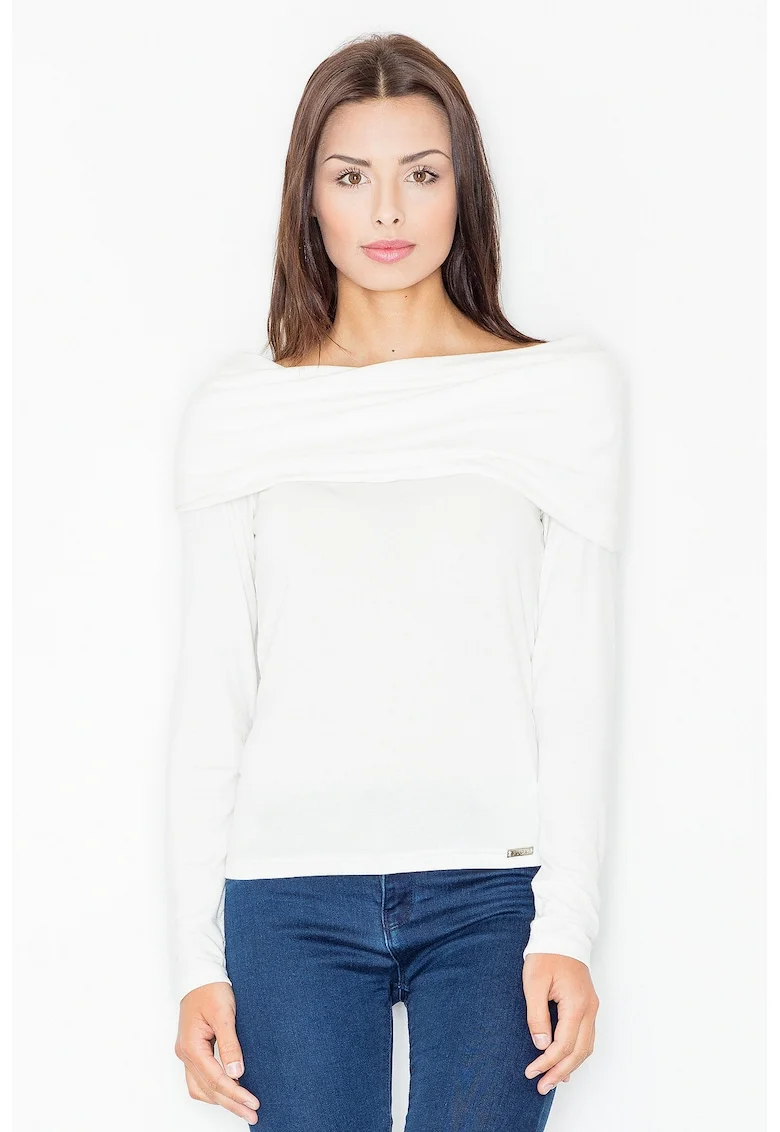 Bluza dama,  Viscoza/Elastan, Alb