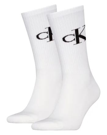 Set de sosete lungi cu logo - 2 perechi, Alb/Negru