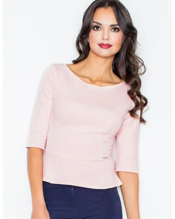 Bluza dama,  Maneca lunga, Bumbac, Roz