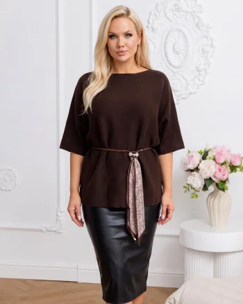 Bluza lejera din tricot fin cu c...