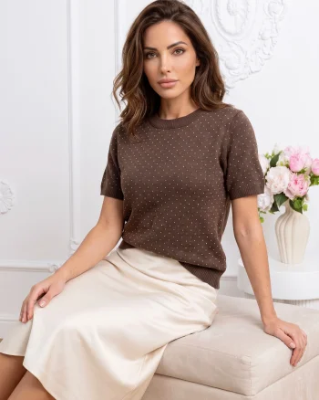 Bluza dama din tricot fin cu bul...