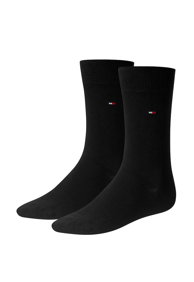 Set de sosete lungi cu logo brodat - 2 perechi, Negru