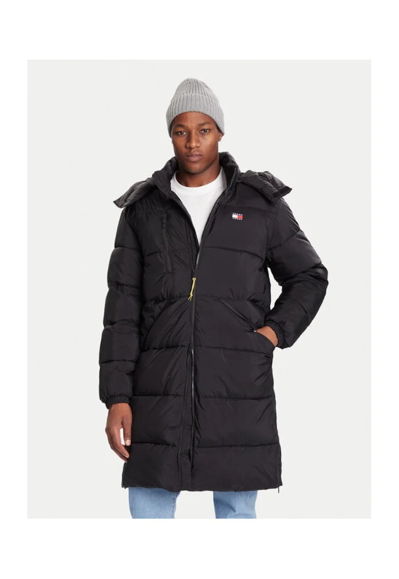 Geaca de iarna barbati,  negru, 100% nailon reciclat,