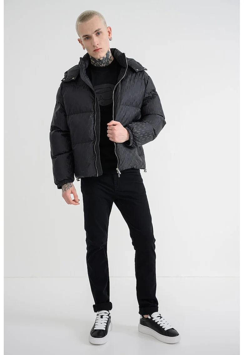 Geaca cu gluga detasabila, Gri antracit