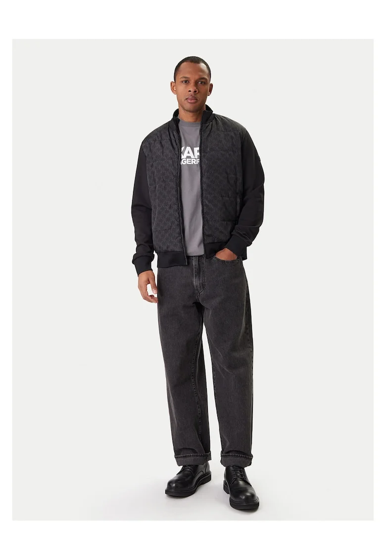 Geaca bomber Barbati, Poliester, Negru