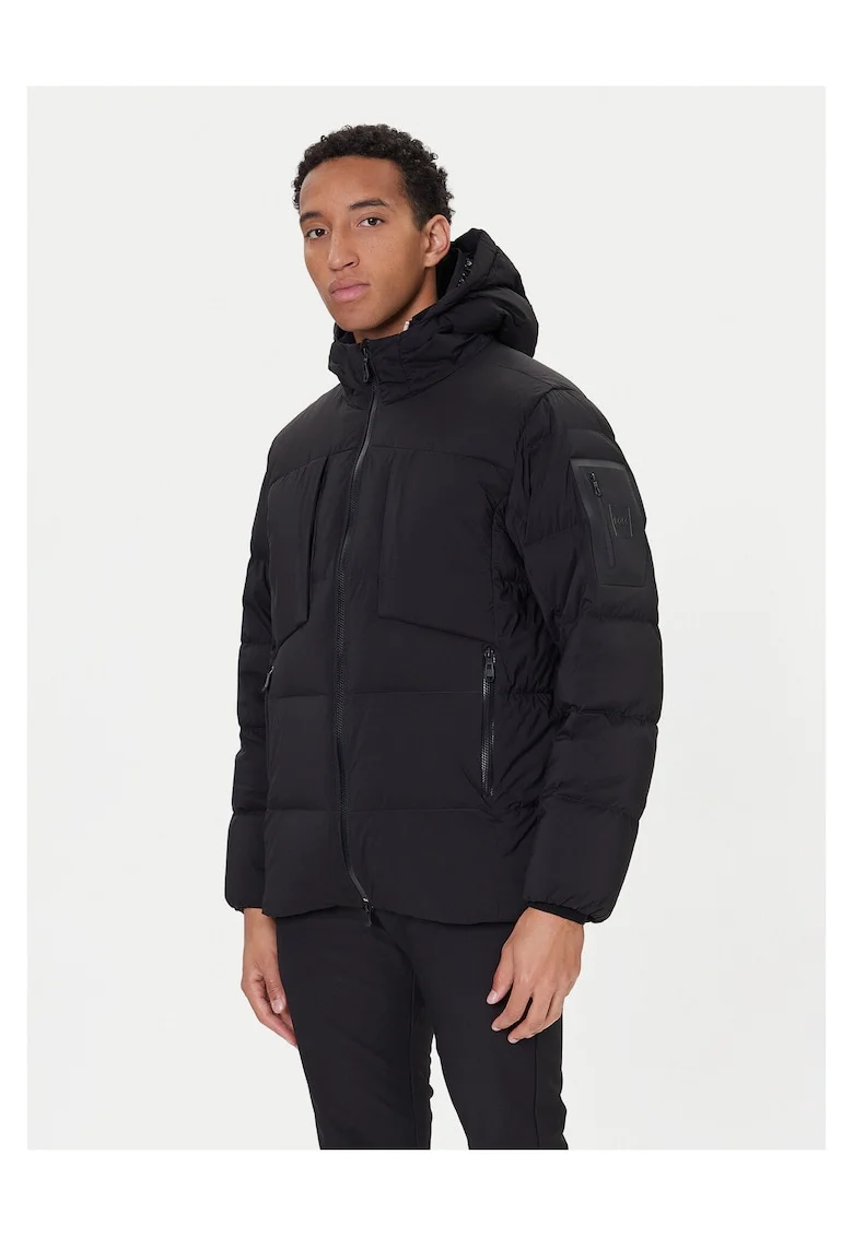 Geaca de puf barbati  neagra, material rezistent,