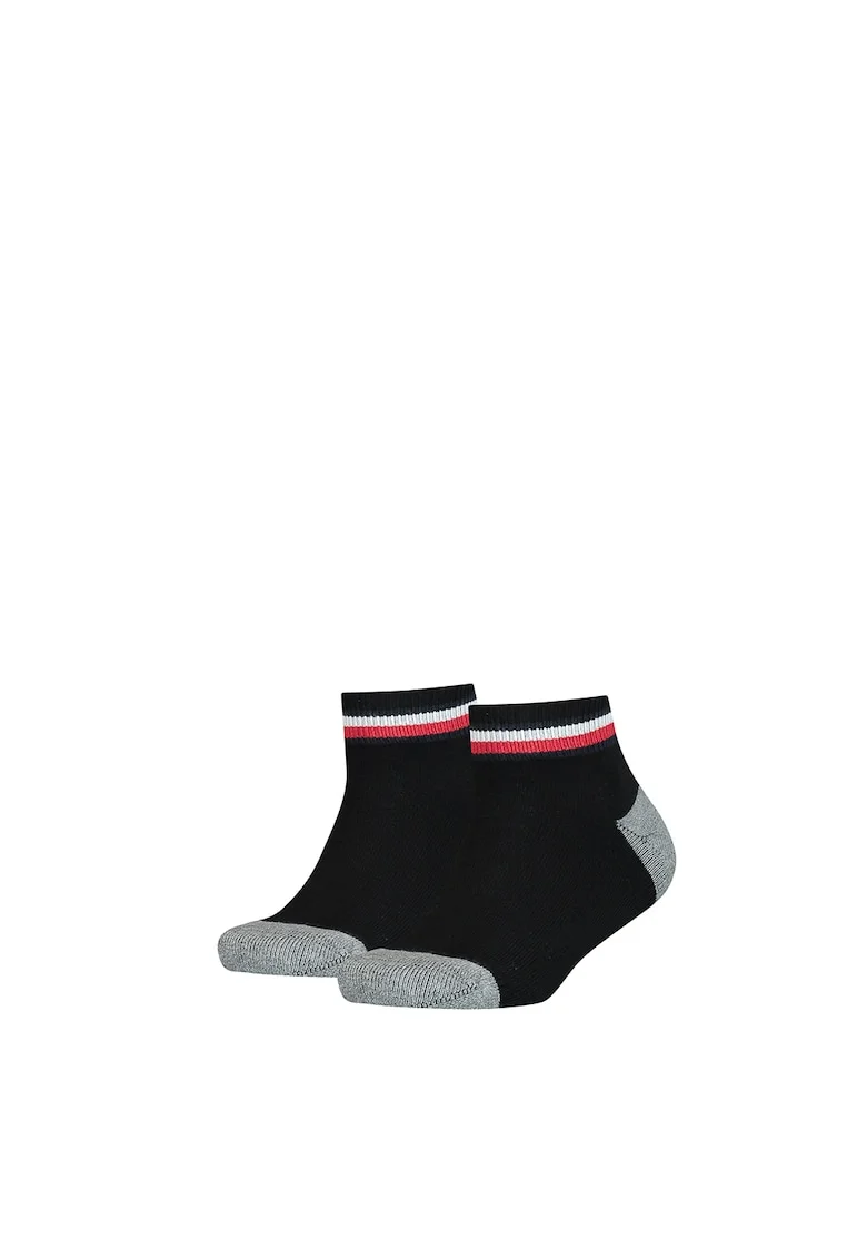 Set de sosete scurte cu accente in dungi -dwqf 2 perechi, Negru/Gri