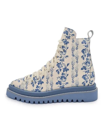 Ghete de piele Rosy, Bej/Albastru lavanda