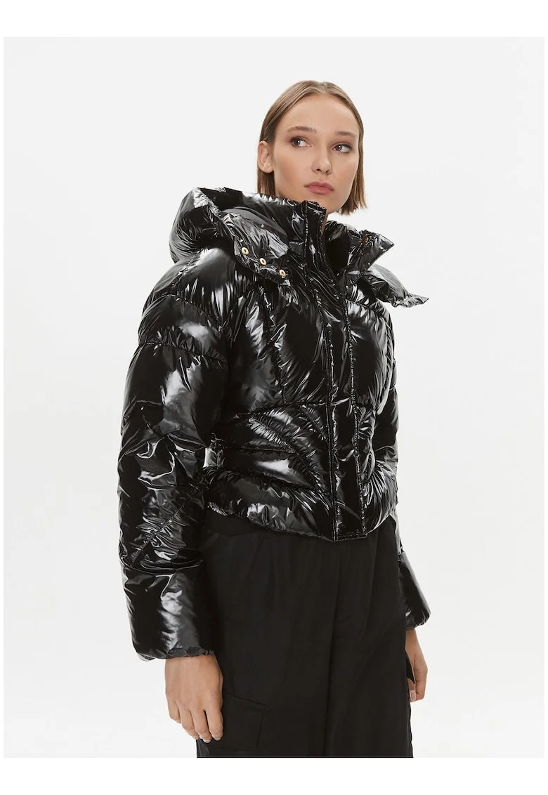 Geaca de iarna dama,  negru, sintetic, regular fit,