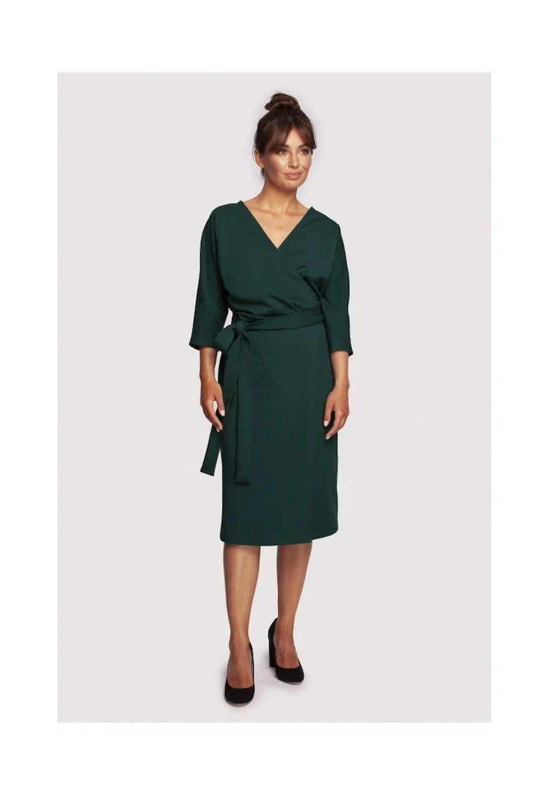 Rochie midi pentru femei Loni B241 verde inchis